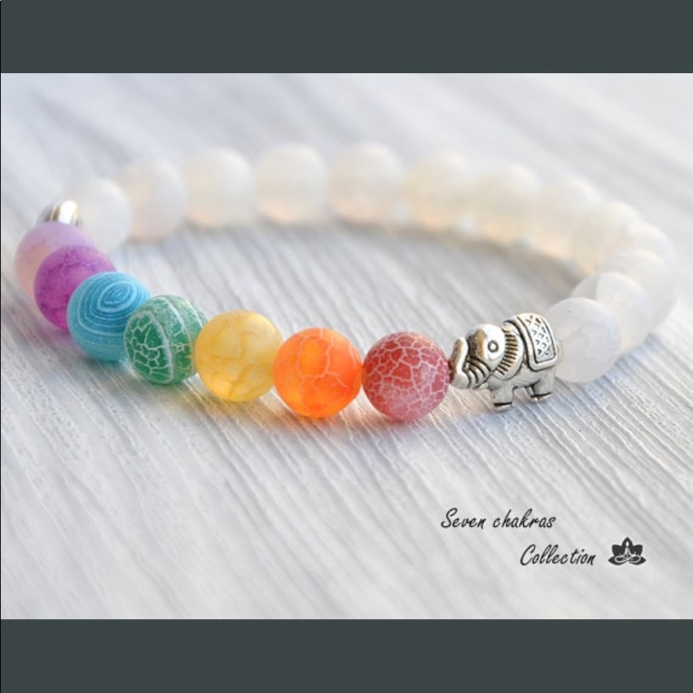 Chakra Mala Gemstone Beads Energy Bracelet 1 LEFT