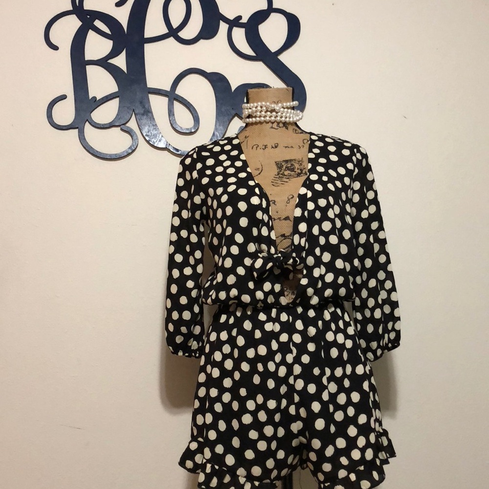 Ruffles and polkadot Romper!