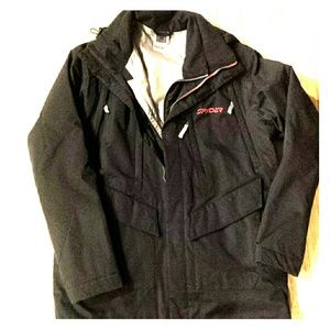 Spyder ski jacket with removable hood