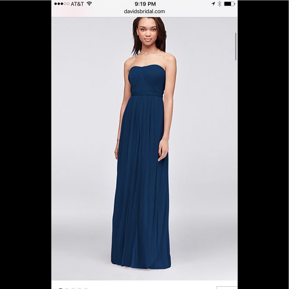 David's Bridal Versa Mesh Size 12 Marine