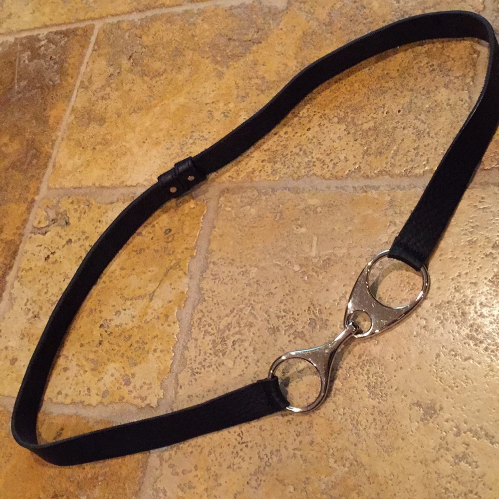 Leather upper belt with silver clasp