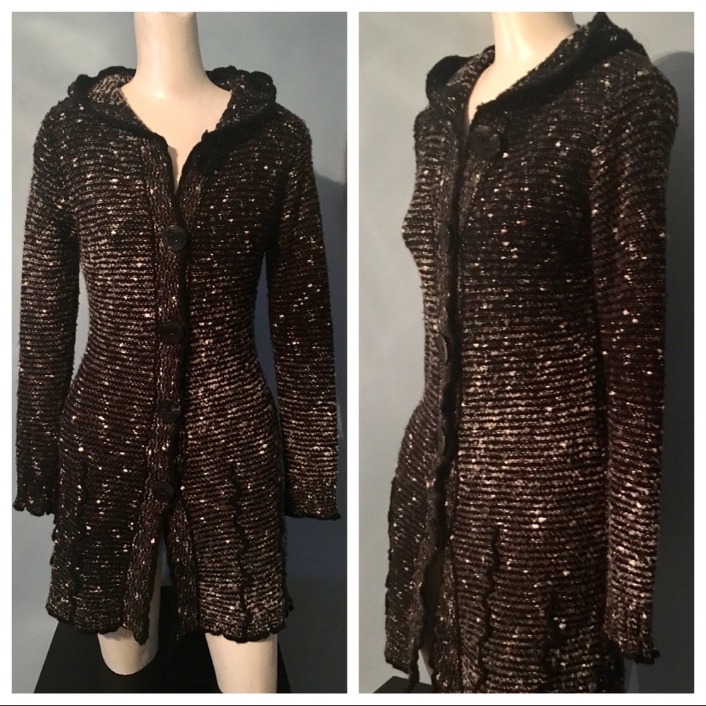 Long Hooded Sweater Jacket