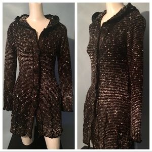 Long Hooded Sweater Jacket