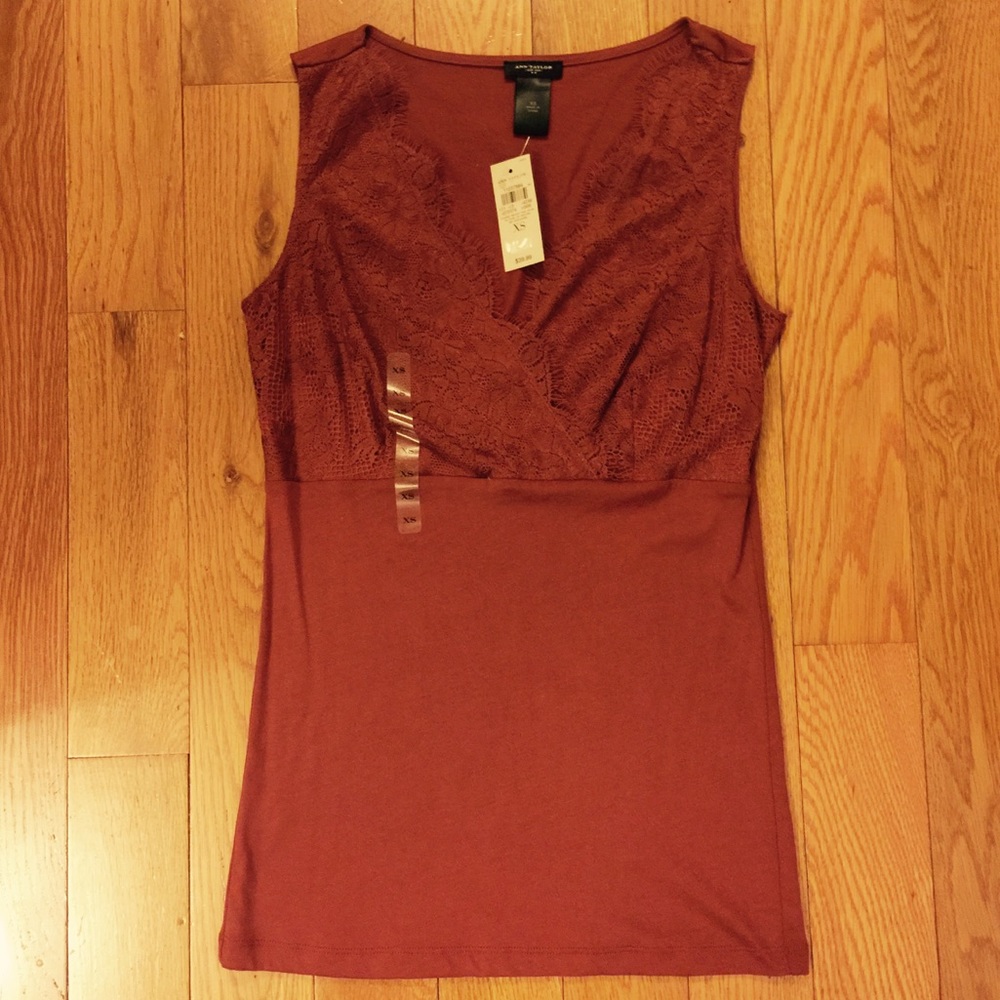 Ann Taylor Lace V-Neck Tank Top