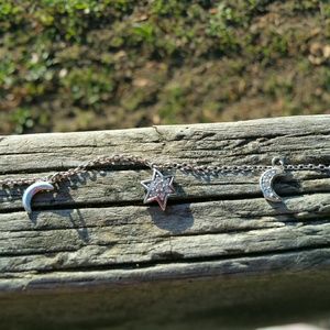 Sterling silver moon & stars anklet/bracelet