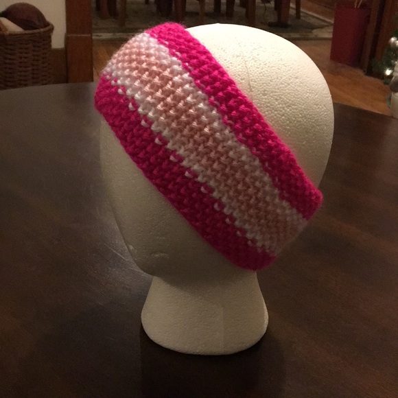 Pink & White Headband/Earwarmer - Picture 1 of 3
