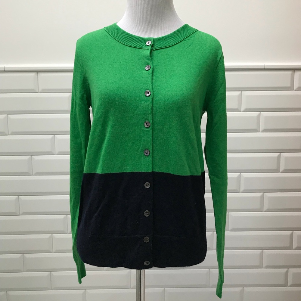 J. Crew Colorblock Merino Wool Cardigan