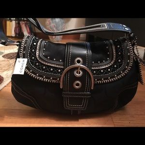 Coach Soho Signature Stitch Flap Shoulder Bag