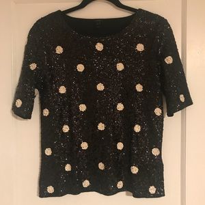 J.CREW Sequin Polka Dot Top