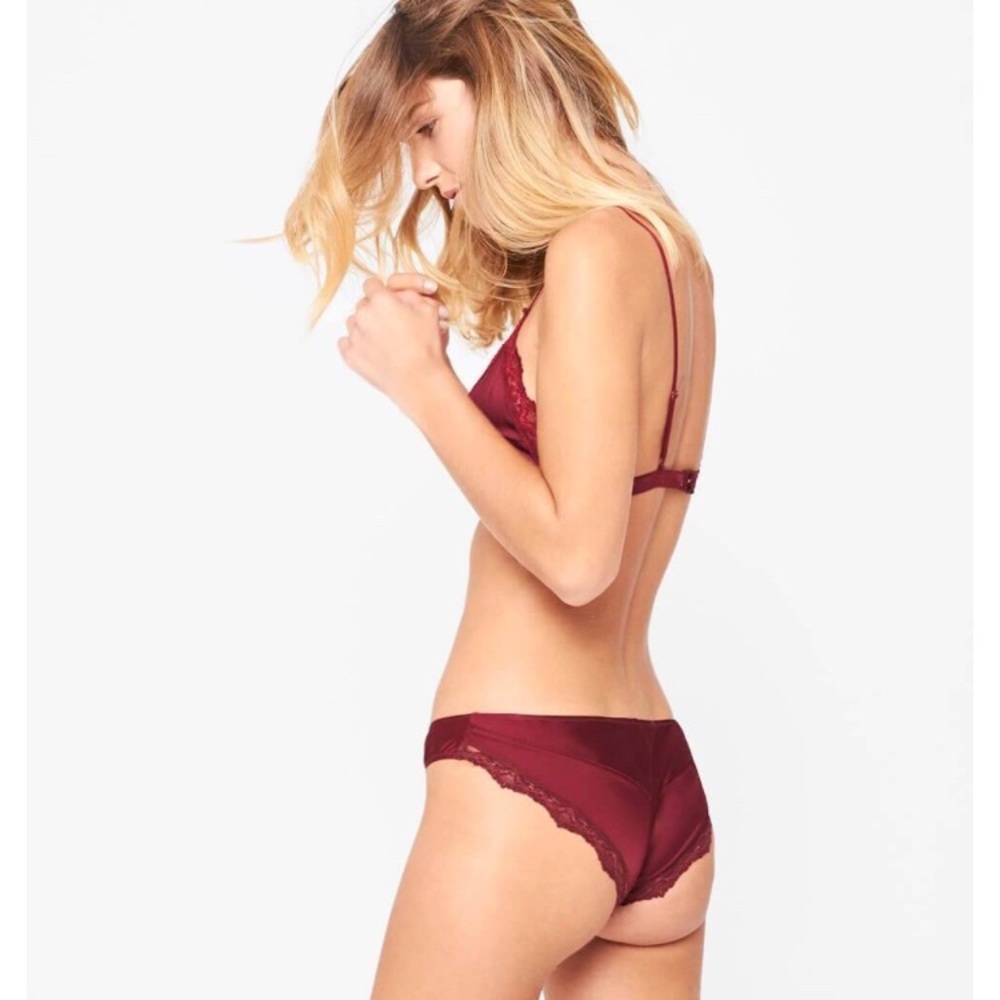 Anine Bing Satin Panties NWT in burgundy