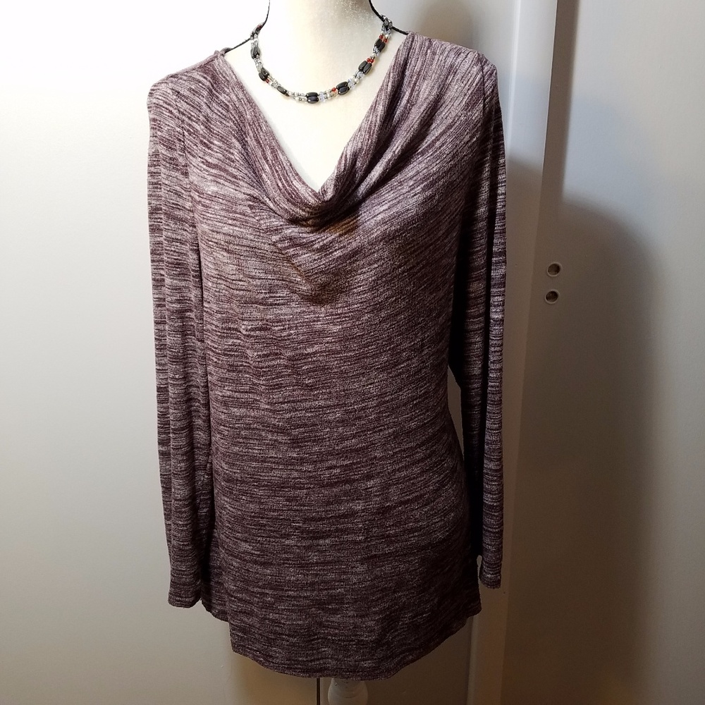 Loft Purple Cowl Necked Long Sleeved Sweater Top