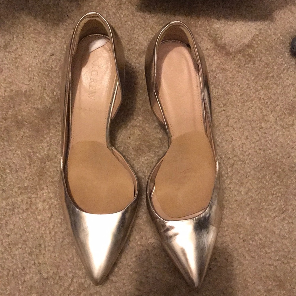 J. Crew Valentina mirror metallic pumps
