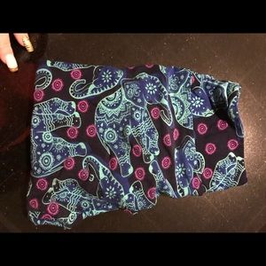 Blue and purple and elephants one size