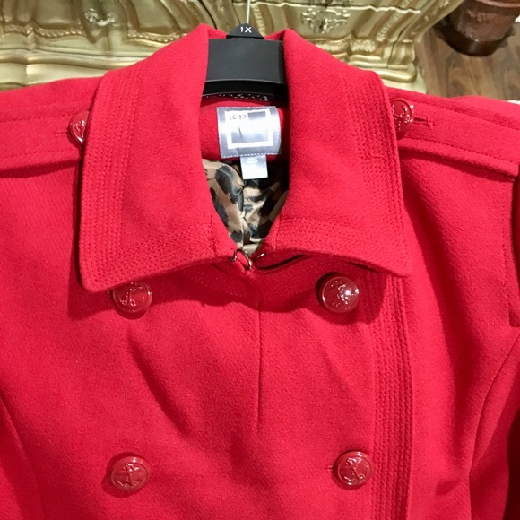 Jcp New Fully Lined Red Pea Coat XLT - Picture 2 of 6