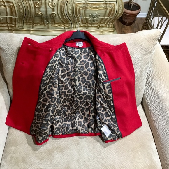Jcp New Fully Lined Red Pea Coat XLT - Picture 4 of 6
