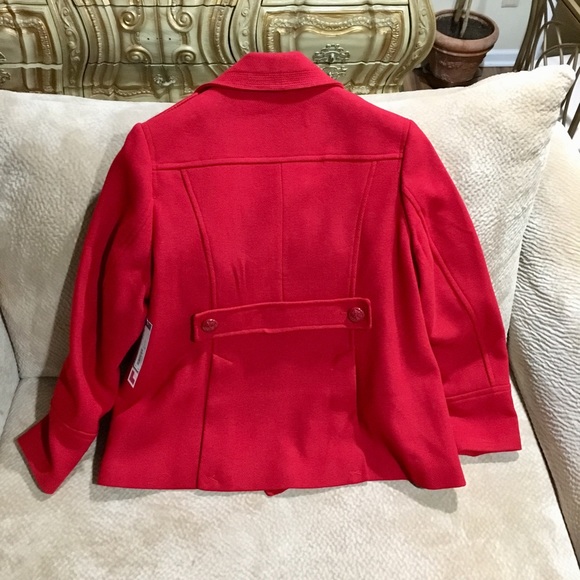 Jcp New Fully Lined Red Pea Coat XLT - Picture 5 of 6