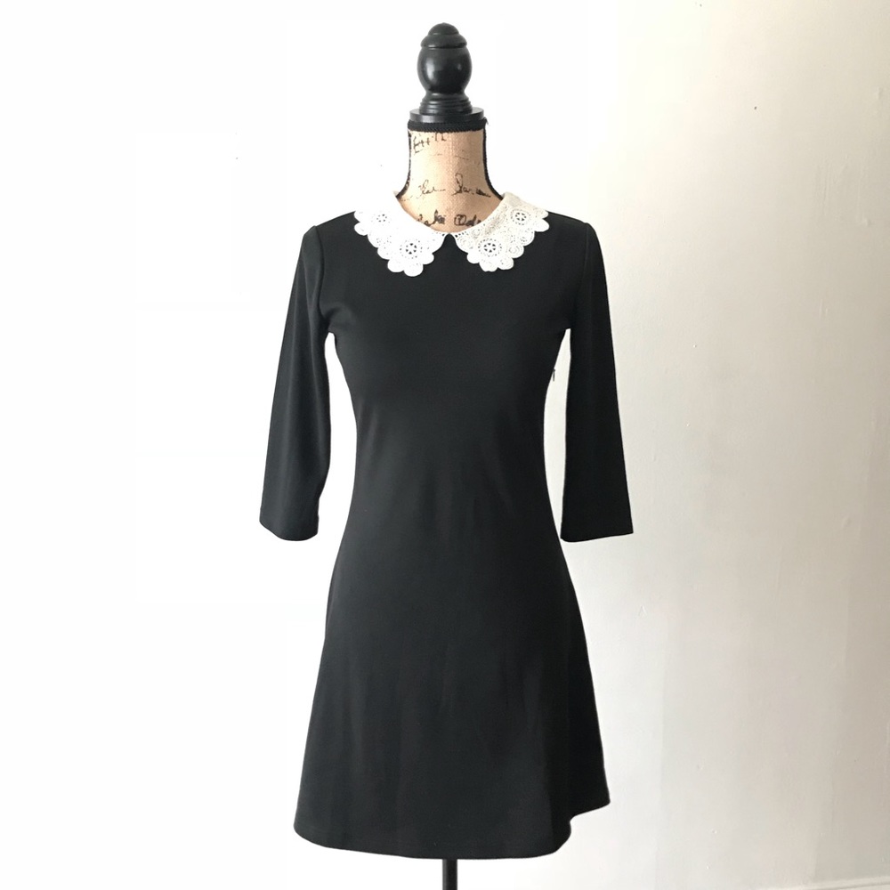 ASOS Knit Dress With Lace Collar