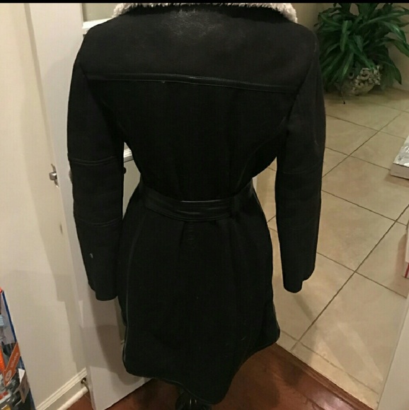 🍁 VINCE ❄️ Sherpa Wool V leather suede Christmas coat 🎄 S&ISOsizeL - Picture 3 of 11