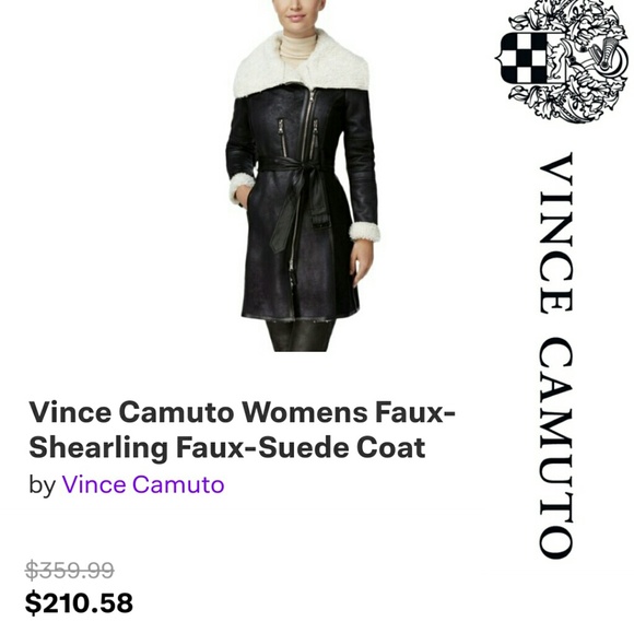 🍁 VINCE ❄️ Sherpa Wool V leather suede Christmas coat 🎄 S&ISOsizeL - Picture 7 of 11