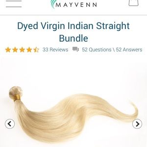 3 mayvenn Dyed Indian straight hair bundles.