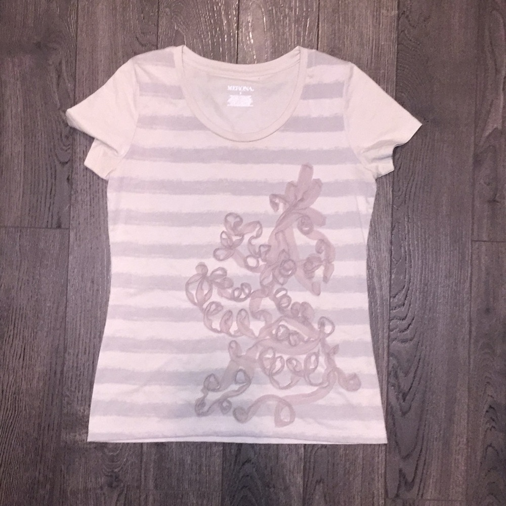 Striped Appliqué Design Tee