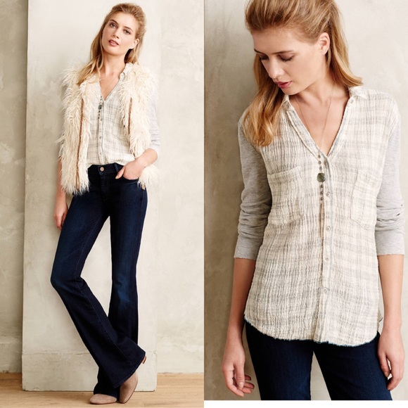 Anthropologie Tops - 💃HP💃Anthropologie  Forsby Plaid Buttondown NWT
