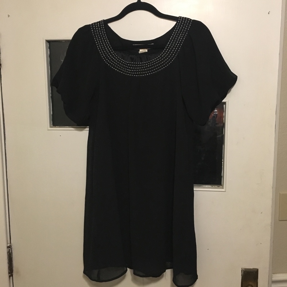 Black chiffon dress