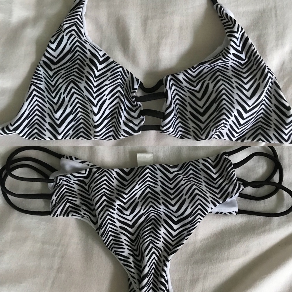 Tribal design bikini top and bottom