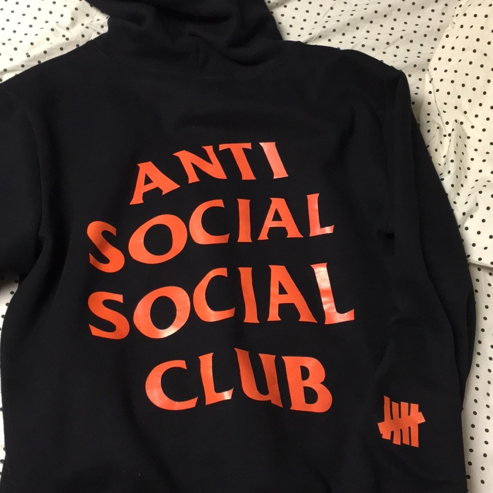 Black Anti Social Social Club x Undefeated hoodie