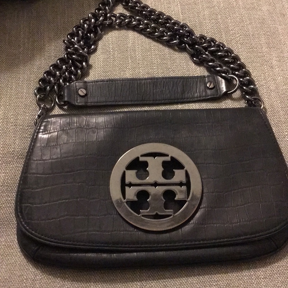 Tory Burch Black leather cross body purse