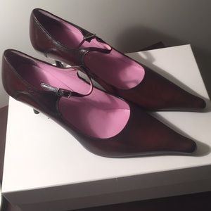BNIB L.K. Bennett London brown pumps kitten heel