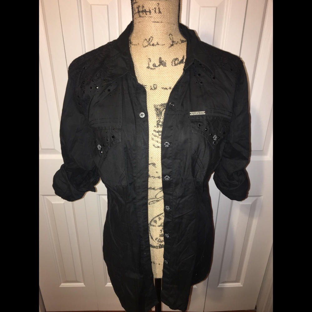 Black affliction button up