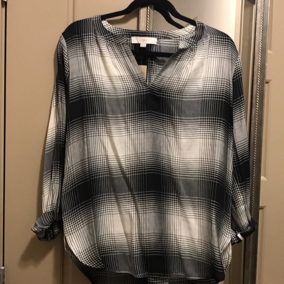 Loft woven plaid blouse - Picture 1 of 4