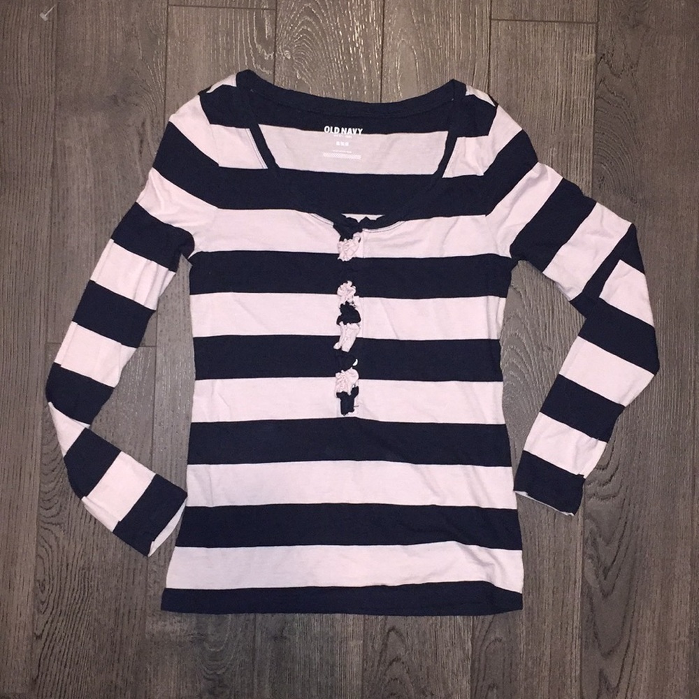 Striped Pink/Blue Long Sleeve Tee