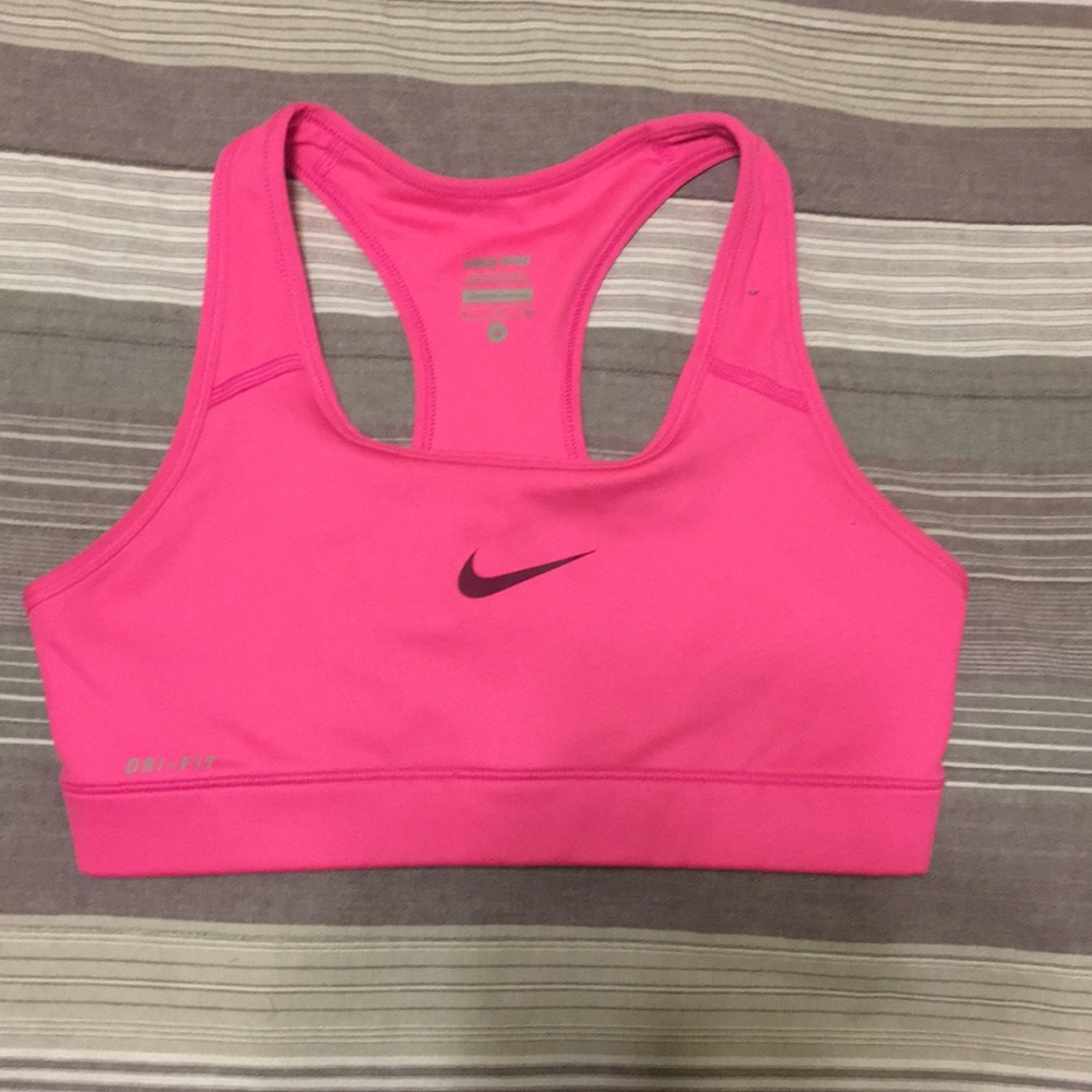 Hot pink Nike pro sports bra.