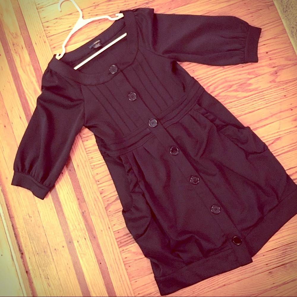 SOLD Black Button Down Dress with Pockets!