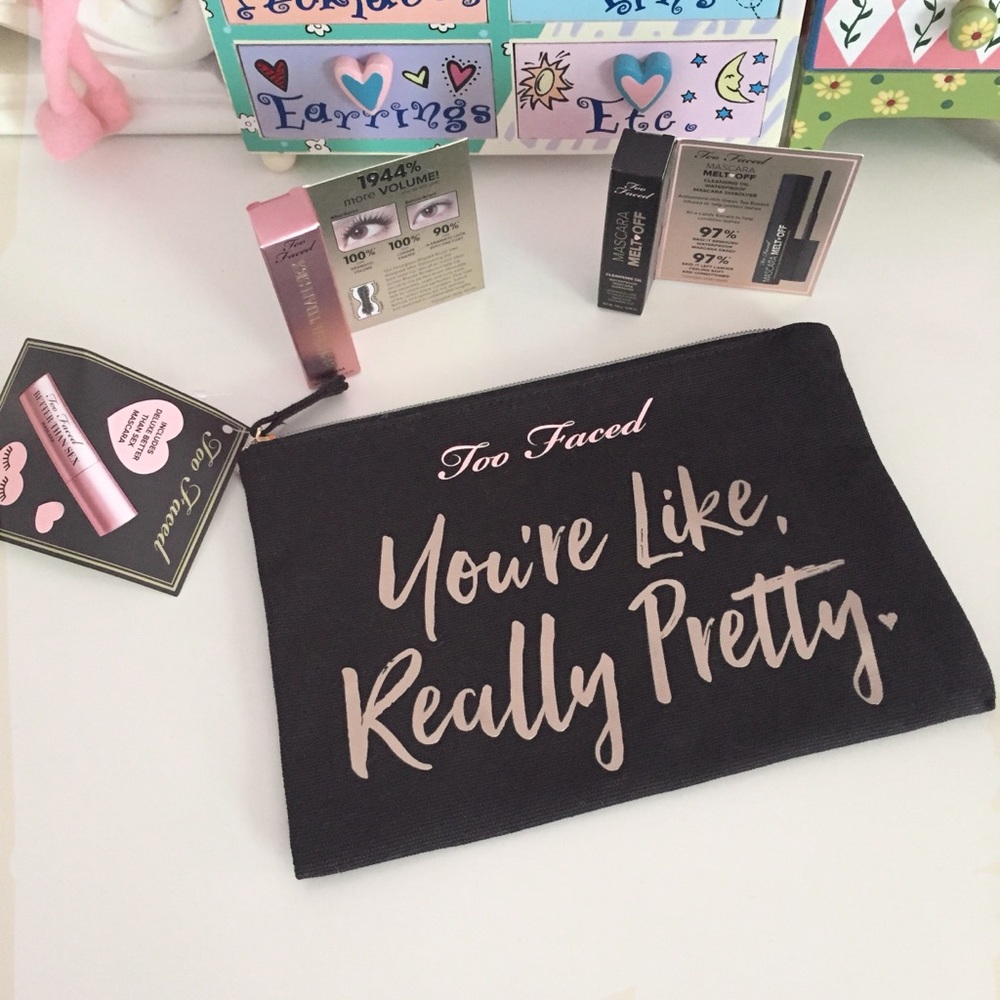 NWT! Too Faced Better Than Sex Makeup Cosmetic Bag