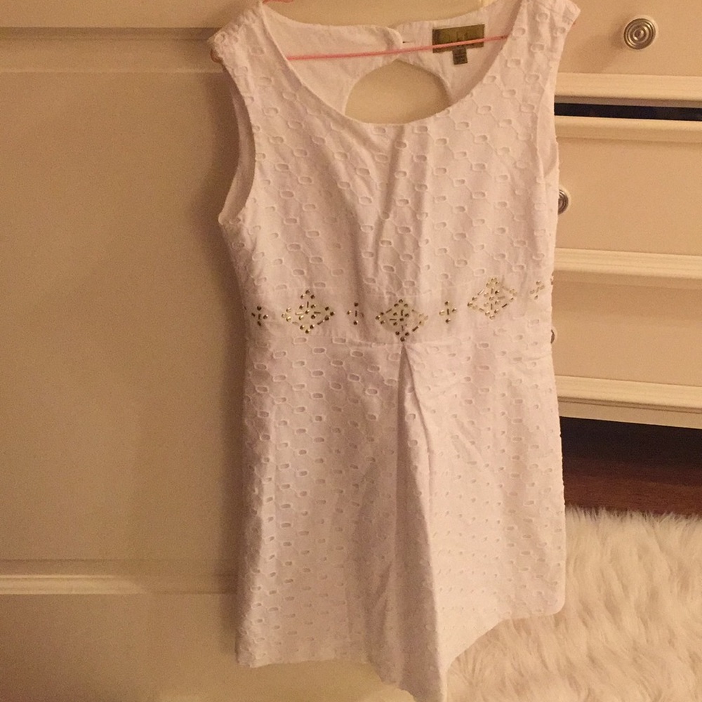 Girls white eyelet dress