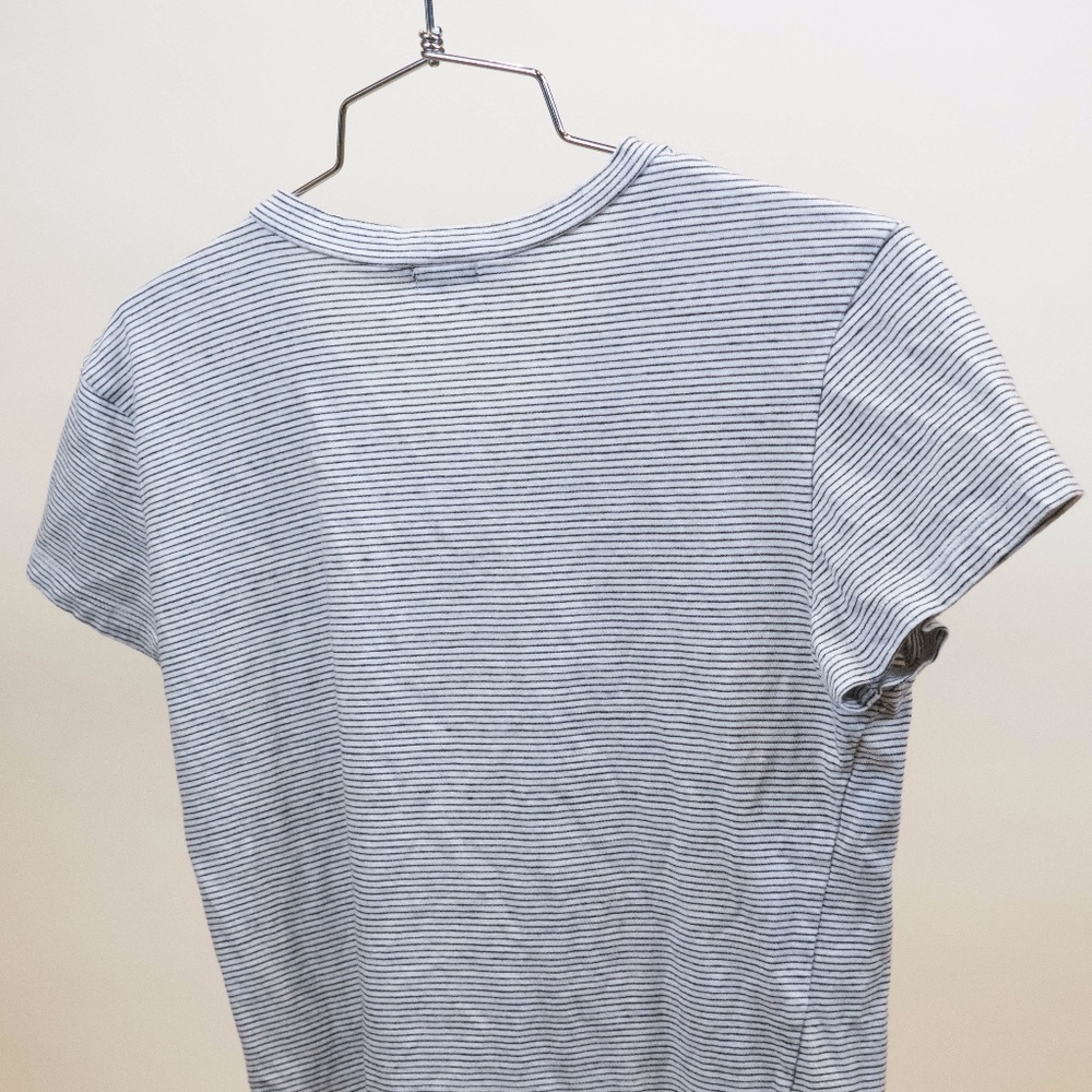 Brandy Melville Black and White Striped Crop Top