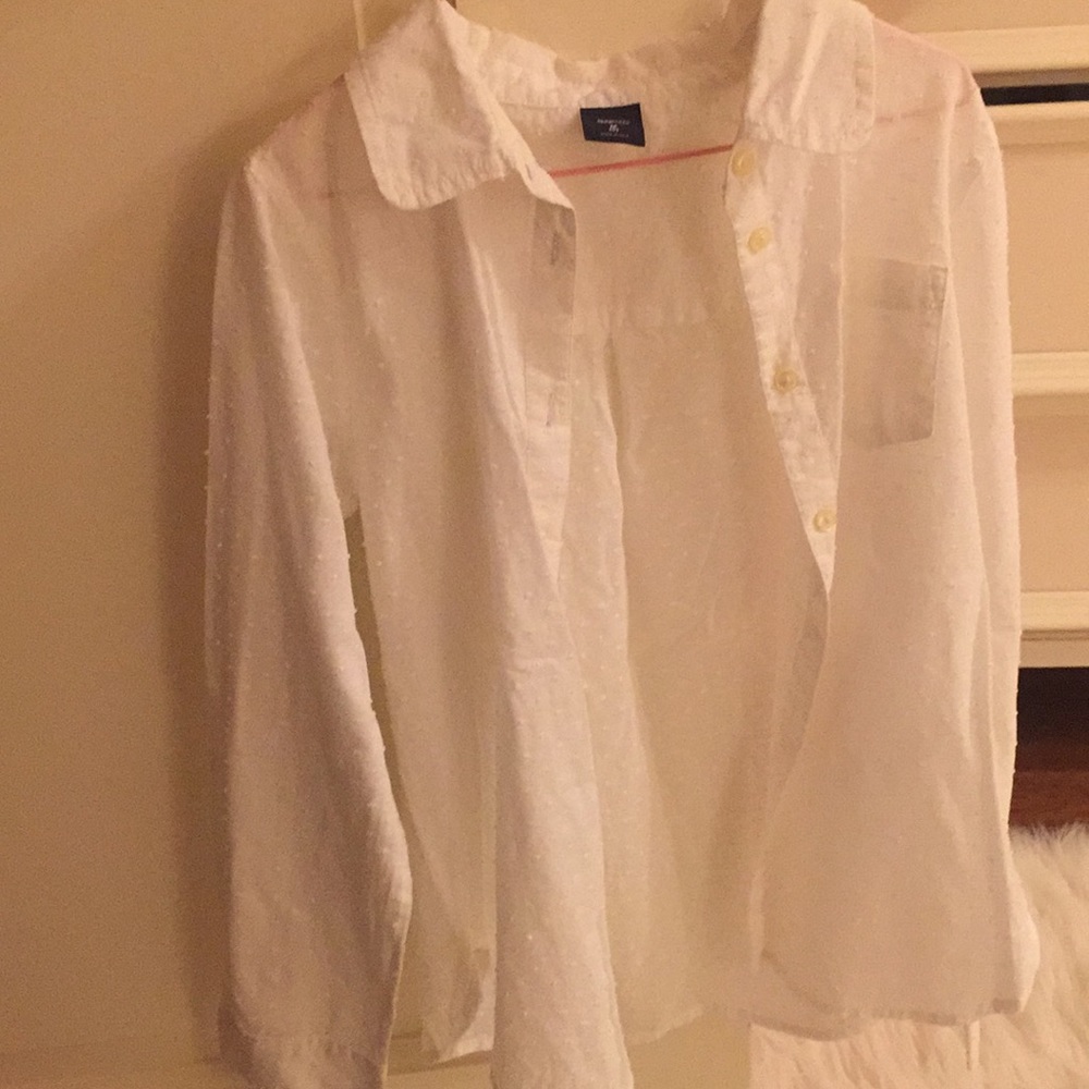 Girls white button down