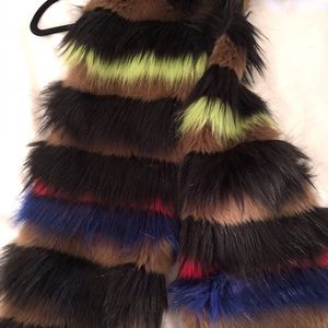 Multi color faux fur scarf from ASOS