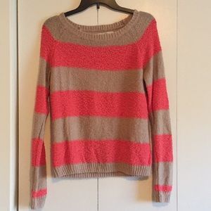 LC Peach/tan striped sweater