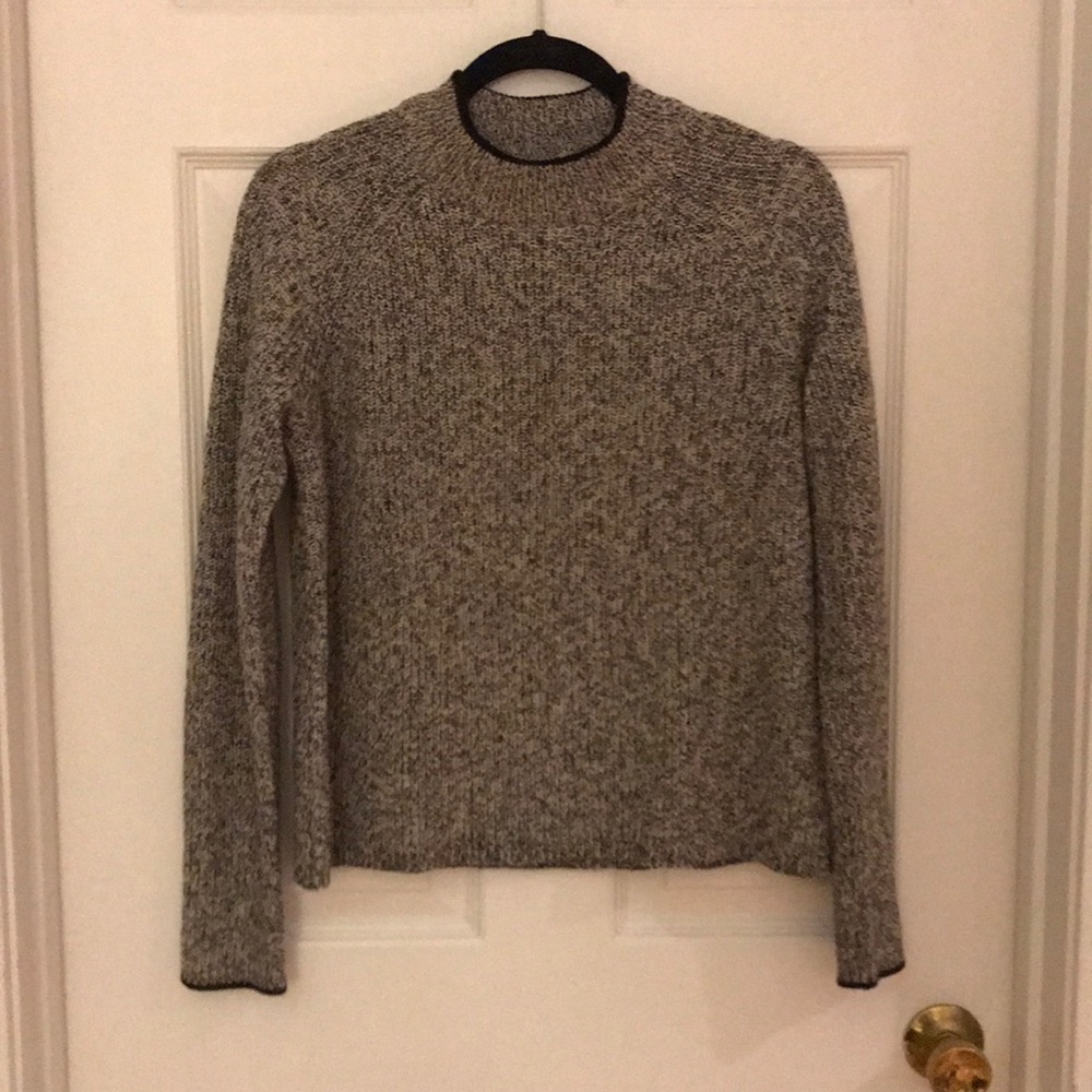 White and Black mockneck turtle neck