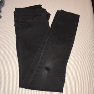 Distressed Black Jeggings