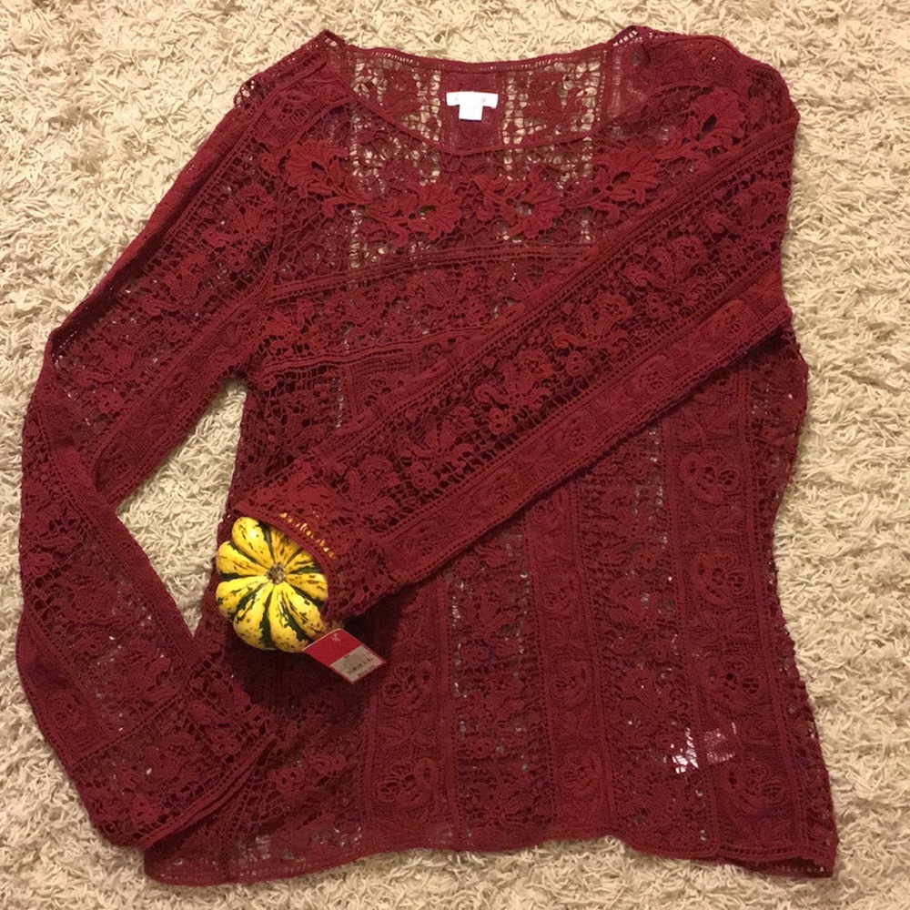 ❗️NWT❗️Crocheted Long-Sleeve Blouse