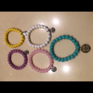 Set of FIVE Rustic Cuff “Catherine” bracelets.