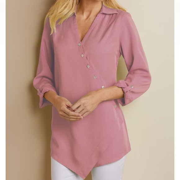 Soft Surroundings Tops - [Soft Surroundings] Washed Tencel Wrap Tunic Top