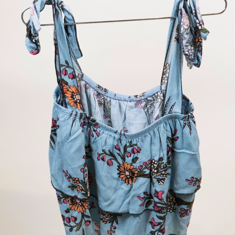 Tilly's Sunflower Crop Top with Knotted Straps