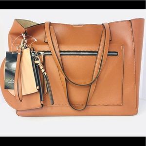 Mondani tan large tote purse with bonus pouches