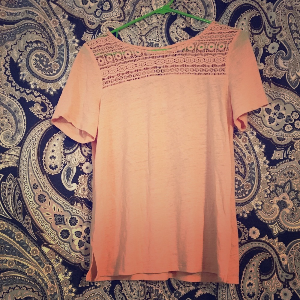 Old Navy Nude Pink Knit Short Sleeve Shirt Medium